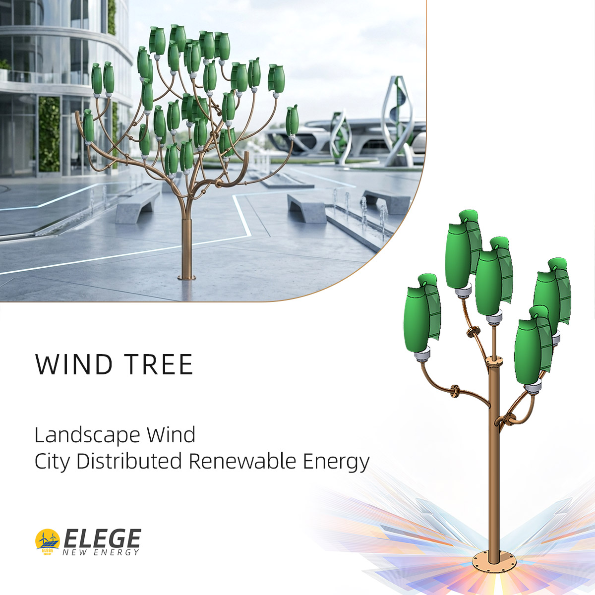 Renewable Energy Distribution - Turbin Angin Lanskap Pohon Kota Energi